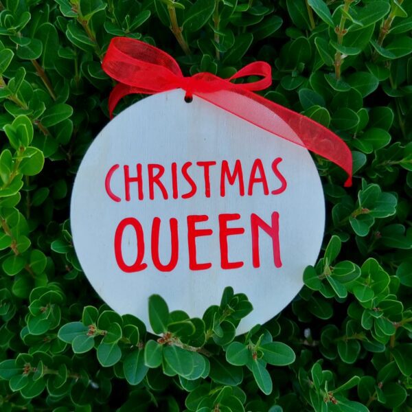 ADDOBBO NATALIZIO IN LEGNO "CHRISTMAS QUEEN"