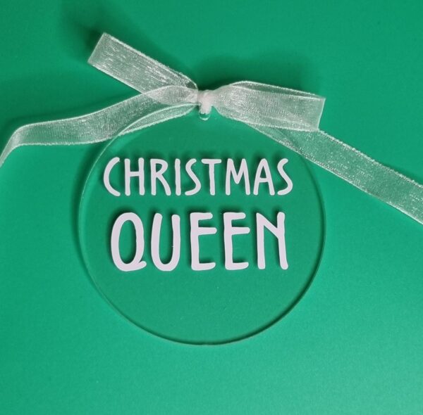 ADDOBBO NATALIZIO "CHRISTMAS QUEEN" (diametro 7,5 cm)