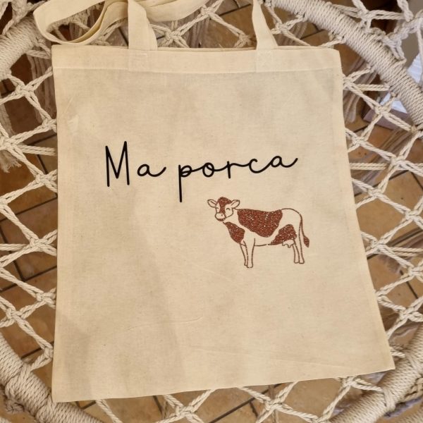 Borsa tela "Ma porca vacca"