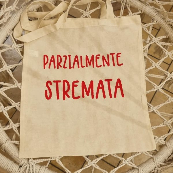 Borsa tela "Parzialmente stremata"