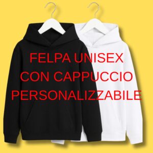 Felpe bimbo personalizzabili e felpe unisex per adulti Se cerchi felpe personalizzabili di qualità, sei nel posto giusto! 🎉 Le nostre felpe sono perfette sia per i più piccoli che per gli adulti: un mix di comfort, stile e originalità. Con le felpe bimbo personalizzabili puoi creare capi unici per tuo figlio o come idea regalo speciale. Ogni felpa può essere stampata con scritte divertenti, frasi motivazionali, nomi o grafiche personalizzate: così ogni bambino avrà il suo look originale e irripetibile. Per mamma, papà e ragazzi abbiamo invece una linea completa di felpe unisex da adulto, pensate per adattarsi a ogni stile e occasione. Sono morbide, calde e resistenti: perfette per il tempo libero, la scuola, lo sport o le uscite con gli amici. Puoi personalizzarle come vuoi, creando una felpa che racconta chi sei davvero.