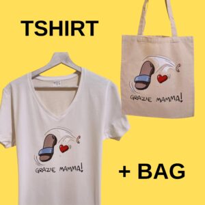 T SHIRT + BAG "GRAZIE MAMMA"